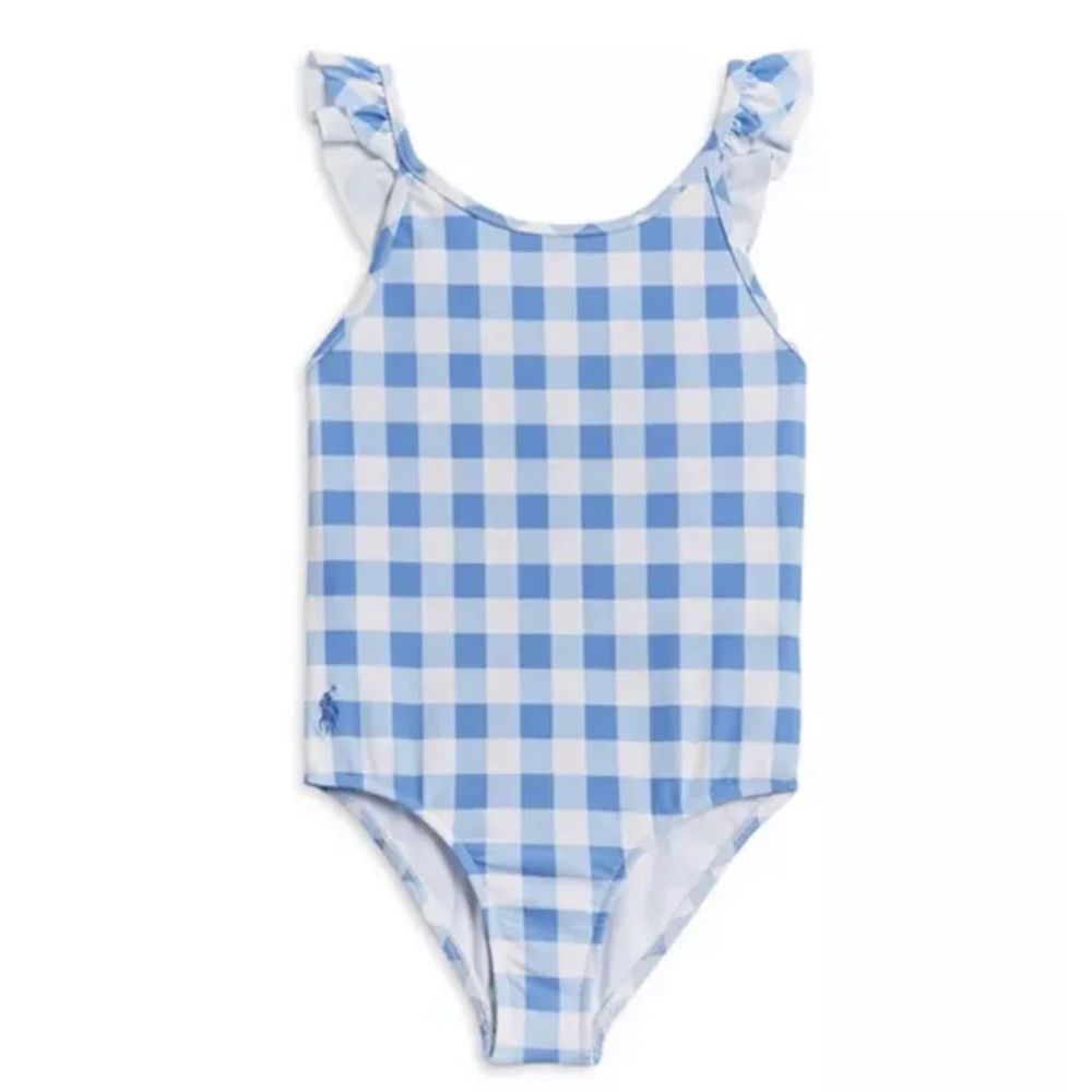 NWT Polo Ralph Lauren Girls' Gingham Check Swimsuit - $60